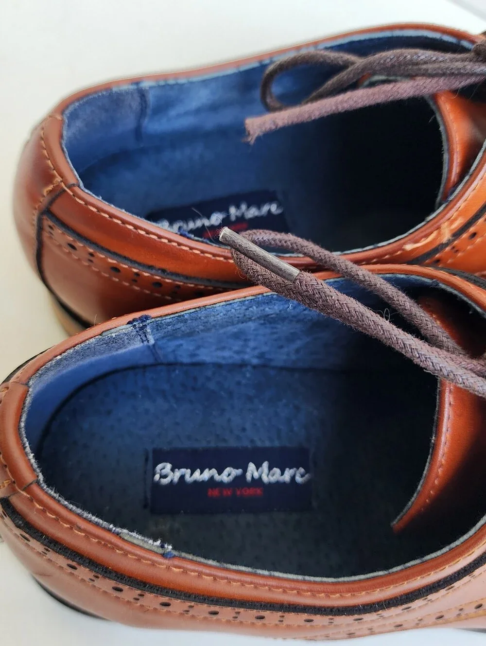Bruno Marc Prince Boys Derby Style Dress Shoe Brown Baroque Faux leather Sz 5